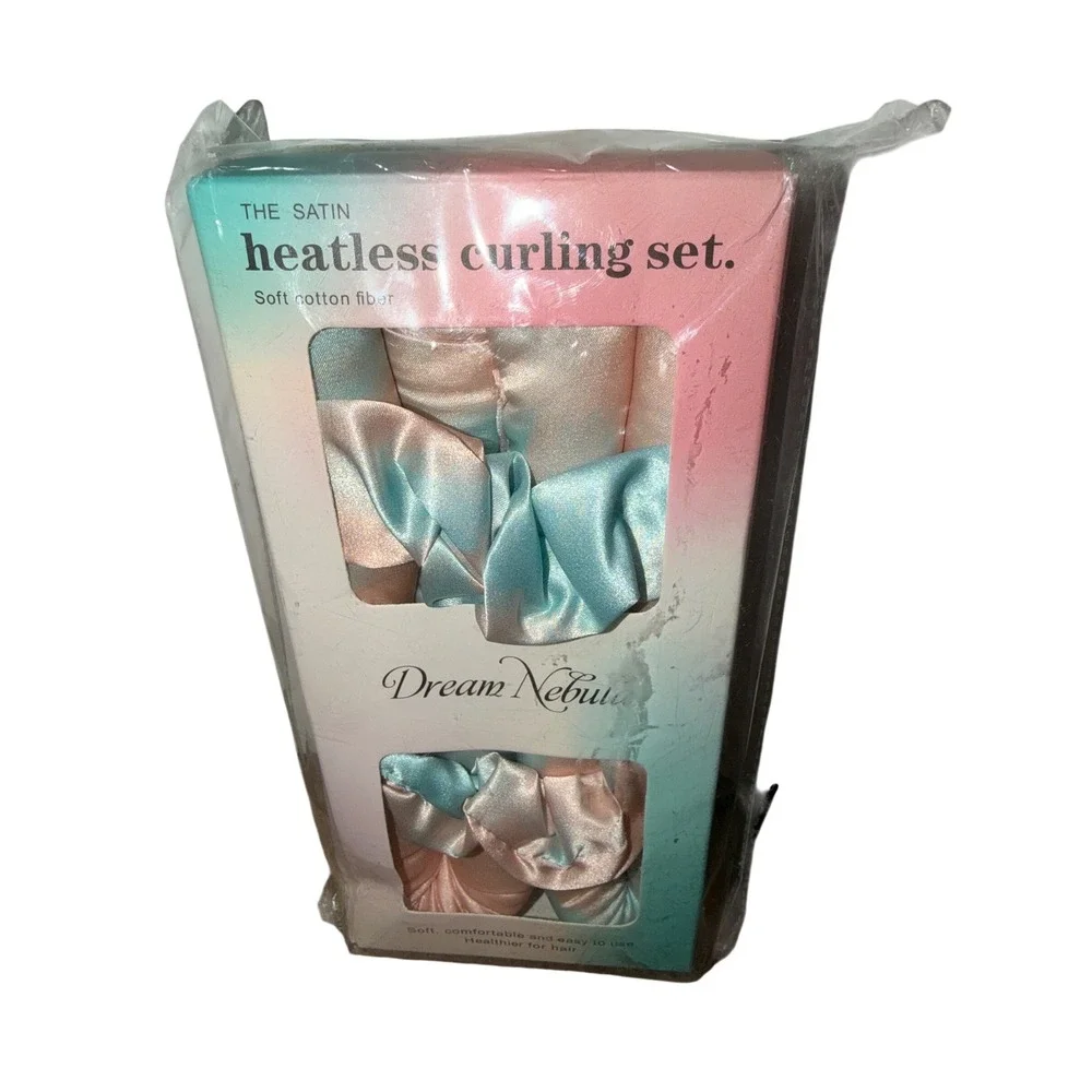 Dream Nebula Satin Heatless Curling Set Soft Cotton‎ Fiber Includes Scrunchies
